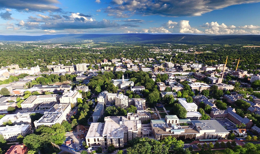 Penn State's University Park campus from above