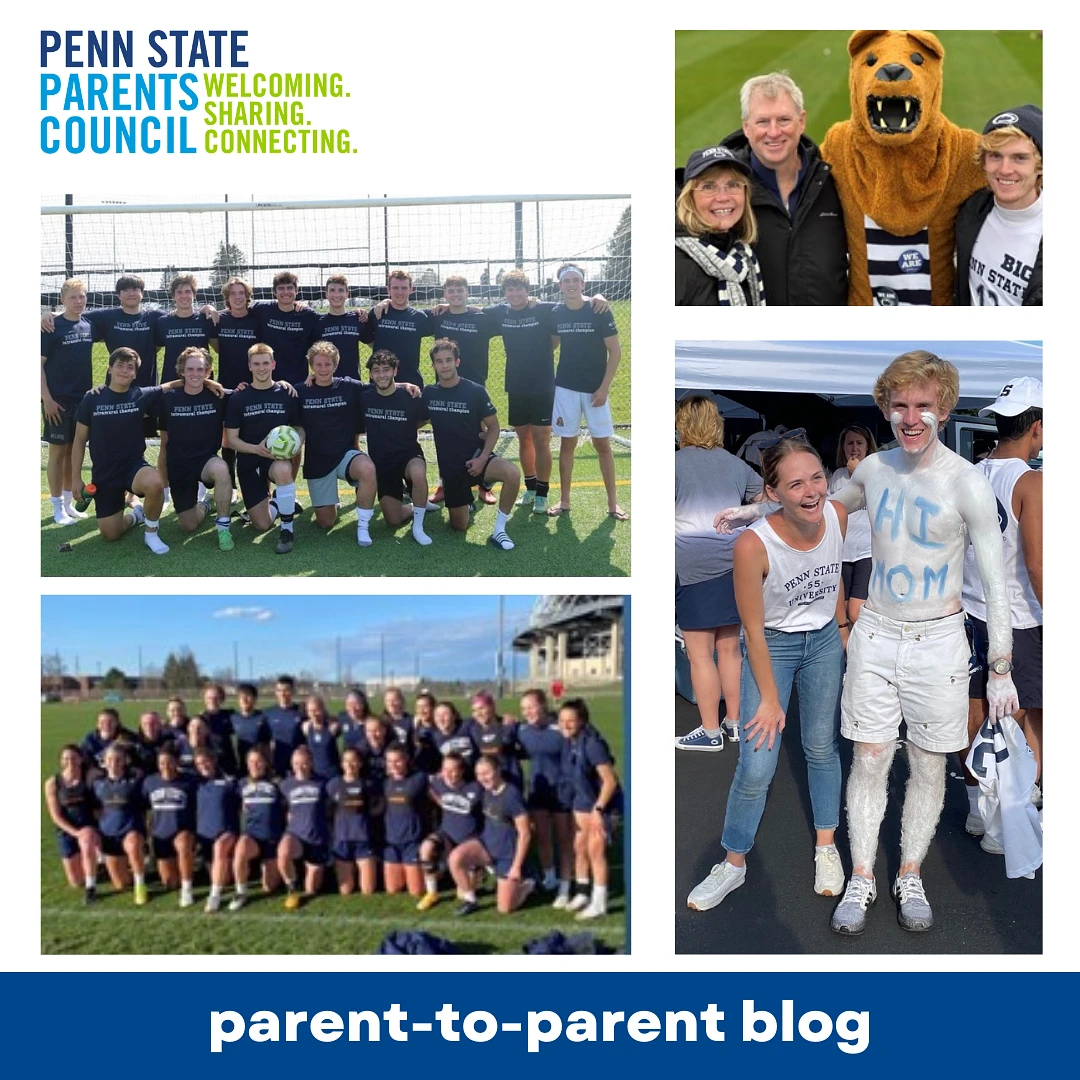 Men's and Women's soccer teams, parent, student and Nittany Lion