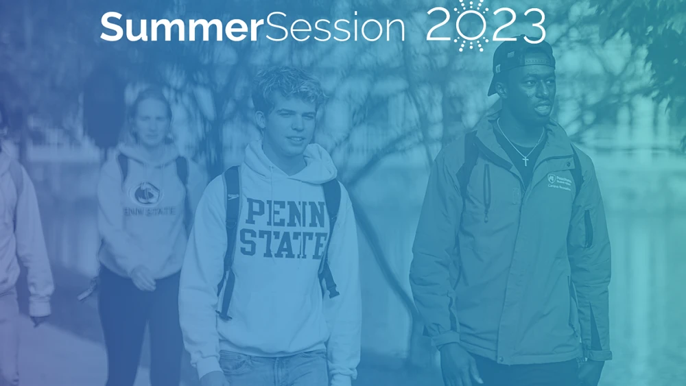 Penn State students walking on campus.