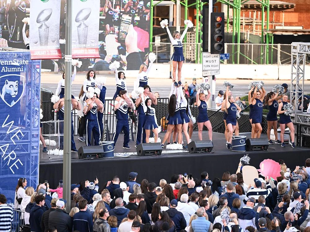 The Penn State Alumni Association hosted a pep rally ahead of the Nittany Lions' game against Utah at the 2023 Rose Bowl Game earlier this year. Credit: Penn State Alumni Association / Penn State. Creative Commons
