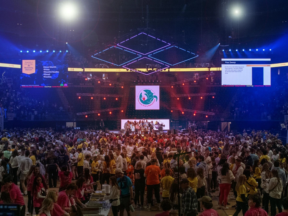 THON Weekend 2025 will take place Feb. 21-23 in the Bryce Jordan Center on Penn State's University Park campus. Credit: Patrick Mansell / Penn State. Creative Commons